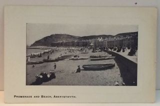 Wales Vintage Postcard Promenade And Beach Aberystwyth