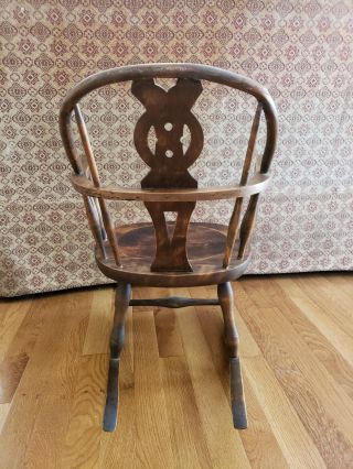 Vintage Antique Children ' s Rocking Chair Wooden wood 2