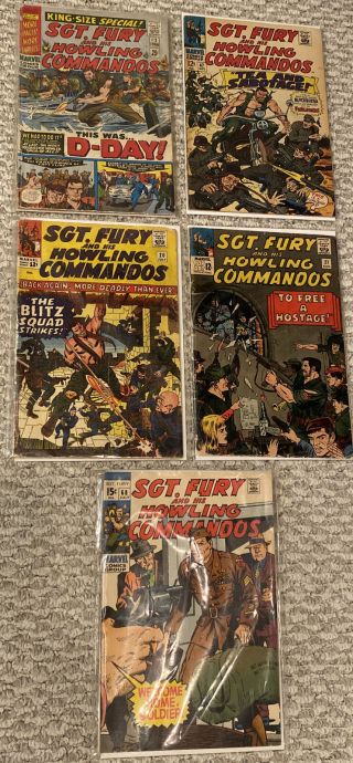 Vintage Sgt.  Fury And His Howling Commandos 2,  20,  21,  47 & 68