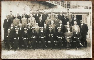 Vintage Malta Rppc View Of Naval Officers And Possibly Colonial Staff Malta 1930