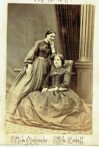 Victorian Cdv Type Photo Two Young Ladies Miss Holyoake & Miss Cubitt