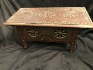 Antique Wooden Miniature Coffer