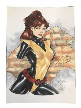 Kitty Pryde (9 " X12 ") Art Comic Pinup By Lago Maia - Ed Benes Studio