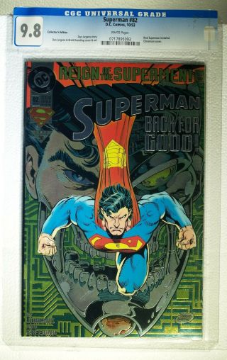 Superman 82 Chromium Cover Dc Comics (1993) Cgc Nm/mt 9.  8 No Outer Box