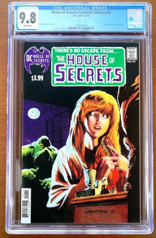 House Of Secrets 92 Facsimile Edition Cgc 9.  8 Nm/m 2019 Wrightson Swamp Thing