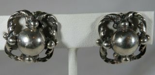 Vintage Gugliemo Cini Sterling Silver Clip - On Earrings