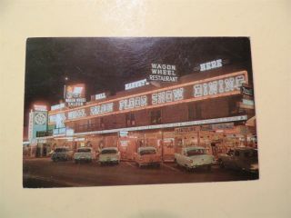Wagon Wheel Saloon Gambling Hall Stateline Nevada Vintage Postcard 1957