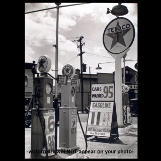 Vintage 1935 Texaco Gas Station Photo Pumps Service Station Bronx York