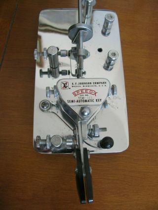 Vintage SPEED - X EF Johnson Bug Semi - Automatic Key Morse Code Amateur Ham Radio 3