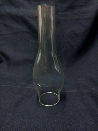 Vintage Oval Bulge,  Clear Glass Oil Lamp Chimney Flue 10 " Tall X 2.  5 " Base Dia.