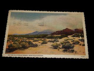 Vintage Postcard,  Palm Springs,  Ca,  The California Desert,  To York City,  Ny