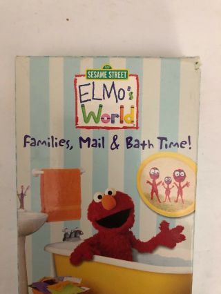 ELMOS WORLD FAMILIES MAIL & BATH TIME (VHS 2004) - RARE VINTAGE - SHIPS N 24 HR 2