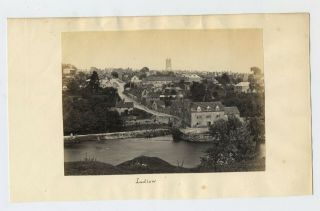 A View Of Ludlow Shropshire 19th Century Albumen Photograph C7