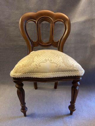 Vintage Victorian - Style Upholstered Chair For Doll Or Teddy Bear 12 " High