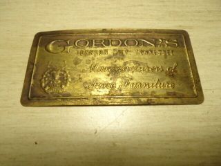 Vintage Brass Tag Gordon 