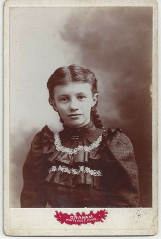 Antique Photo Of A Young Woman Taken By Graham Photography In Winterset,  Iowa