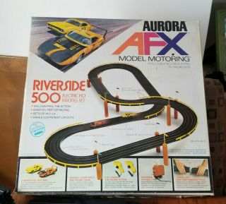 Vintage Aurora Afx Riverside 500 Electric Ho Racing Set.  Complete Set