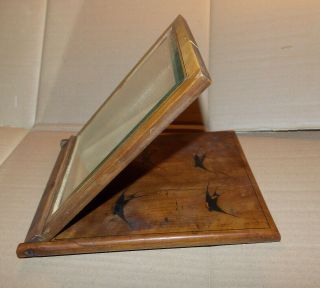 Vintage Wooden Vanity Make Up Folding Mirror