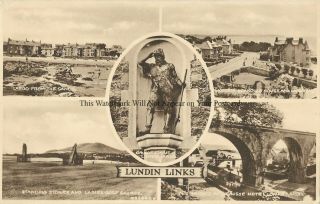 Scotland Lundin Links Multiview Vintage Postcard