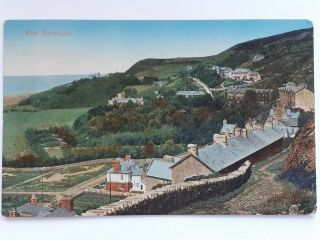 Early 1900s Colourised Vintage Postcard.  West Barmouth,  Gwynedd.