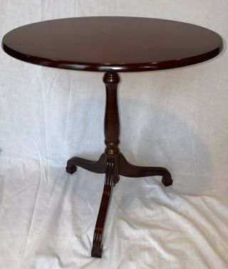 Vintage Bombay Company Tilt Top Oval Wood Accent Side Tea Table Chippendale