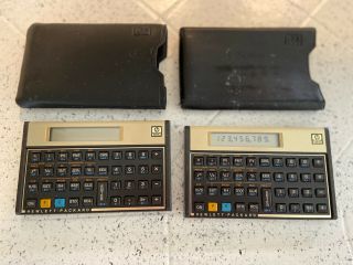 4 Vintage Hewlett Packard Hp 12c And One 16c Programming/scientific Calculators