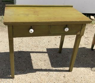 Lar1005 Country Primitive Writing Table / Desk With Drawers