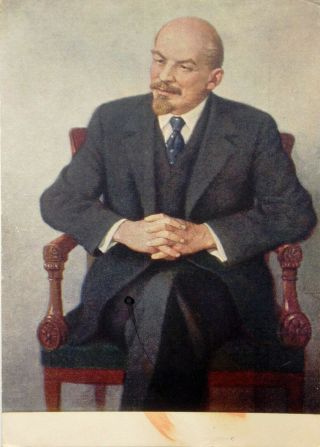 Vintage Postcard 1957 Lenin Russian Soviet Propaganda Ussr Artist Vasiliev