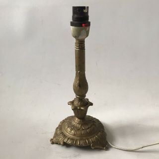 Vintage Table Lamp Base Cast Metal Brass Effect Candelabra Rococo Style H26cm