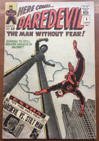 Daredevil 8 Marvel Comics 1965 1st Appearance Stiltman - Good Plus