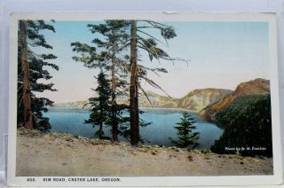 Oregon Or Crater Lake Rim Road Postcard Old Vintage Card View Standard Souvenir