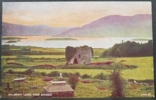 Postcard Ireland County Kerry Killarney Lakes Frm Aghadoe Vintage Irish Art Card
