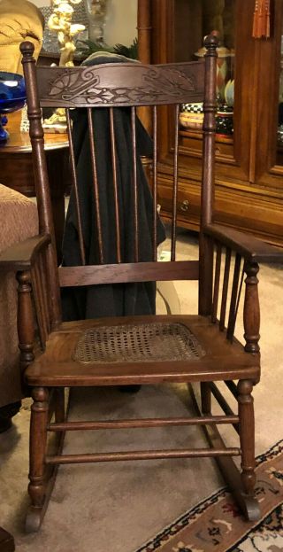 WL5001: Antique Press back Rocking Chair Estate Pickup 2