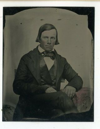 Early Tintype Portrait Of A Man - 1858 - Tinting