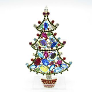 Vintage Christmas Butler And Wilson Large Tree Pin Brooch,  Nr