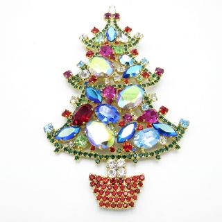 Vintage Christmas Butler and Wilson LARGE Tree Pin Brooch,  NR 2