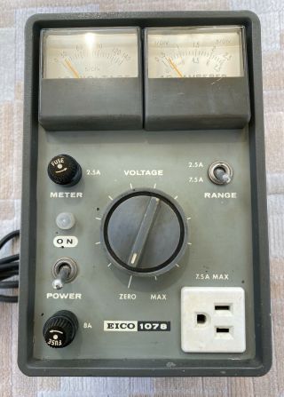 Eico 1078 Vintage Analog Variable Ac Power Supply 117 Vac 8 Amp Cond.