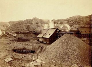 1889 Homestake Gold Mine Photo,  Lead South Dakota Mining Facility,  Vintage View