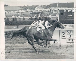 1938 Aqueduct Race Track Race Horse Spring Meadow Wins Press Photo