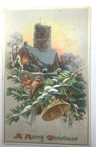 Vintage Christmas Postcard By Tuck Series “christmas Snows” 503,  Embossed Poste
