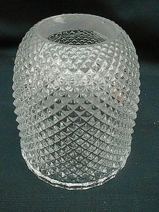 Early 20th C.  Clear Glass Four - In - One Diamond Pattern Fairy Lamp/night Light Dome