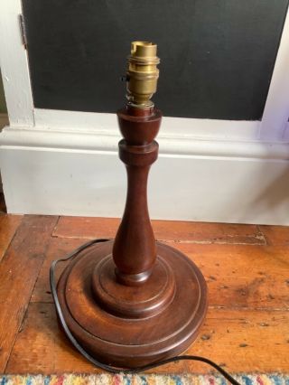 Retro/vintage Turned Wooden Table Lamp Stand.  36cm/ 14” High