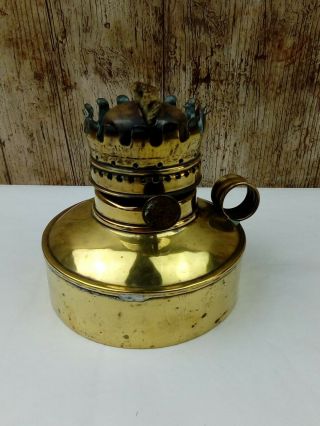 Vintage English Brass Wee Willie Winkie Type Oil Lamp Sherwood 