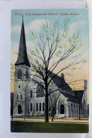 Kansas Ks Topeka First Presbyterian Church Postcard Old Vintage Card View Post