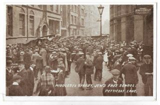 London Middlesex Street Jews School Petticoat Lane Vintage Postcard 22.  9