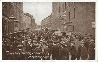London Middlesex Street Aldgate Petticoat Lane Vintage Postcard 22.  9