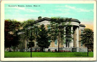 Vintage Jackson,  Mississippi Postcard Governor 