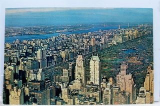 York Ny Nyc Empire State Building Observatory Central Park Postcard Old View