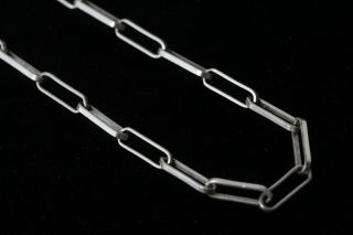 Vintage Mid 20thC Italian Sterling Silver Industrial Chain Link Necklace 27 1/2 