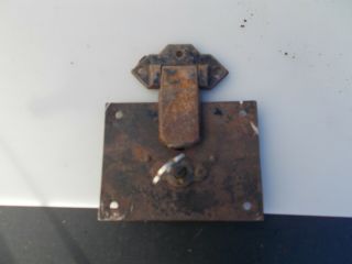 Antique Steamer Trunk Parts Rectangular 3 1/2 " X 2 5/8 " Lock Set W/key